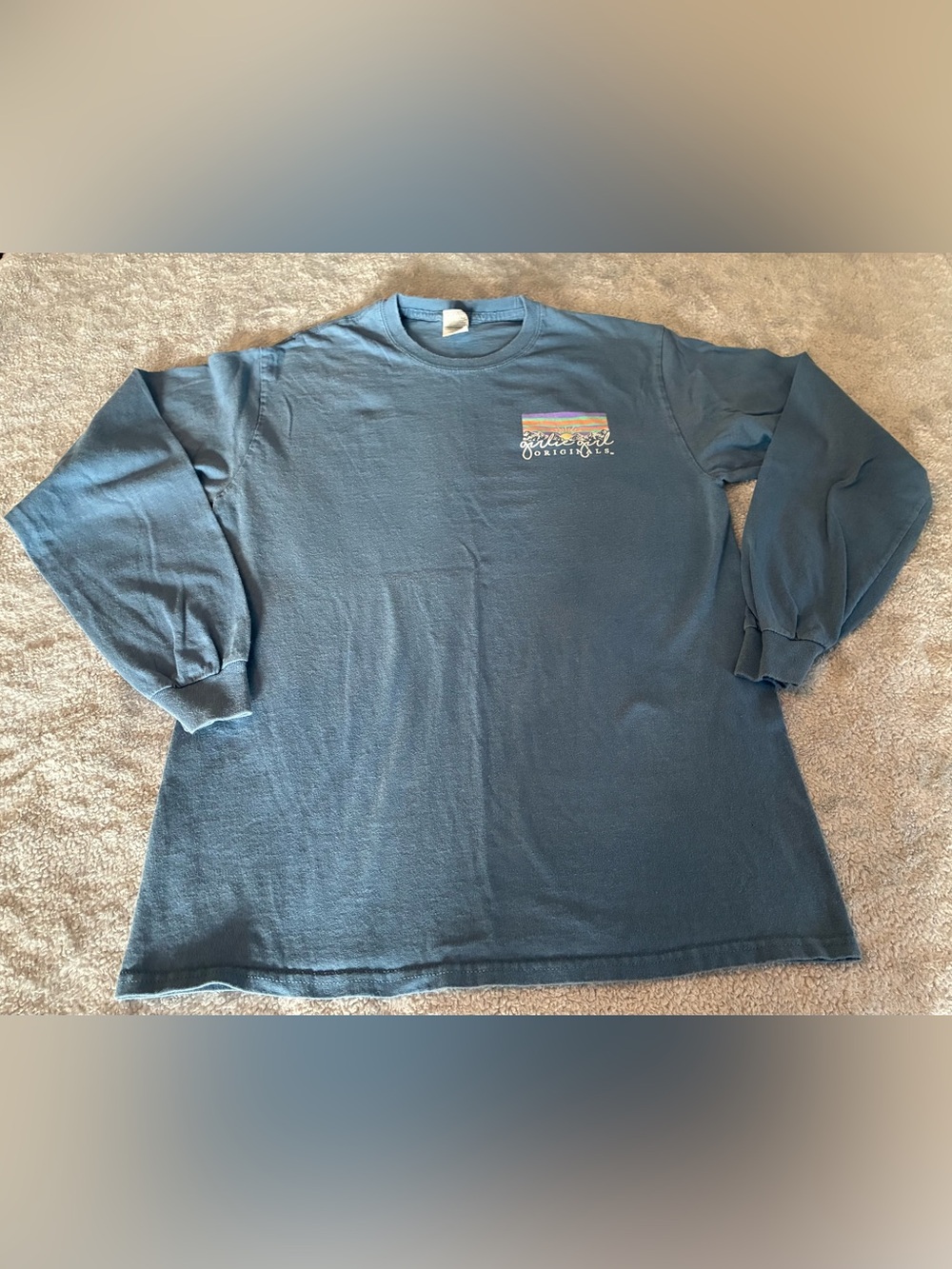 Women’s Gildan Long Sleeve Inspirational Graphic Tee - Blue Size Medium